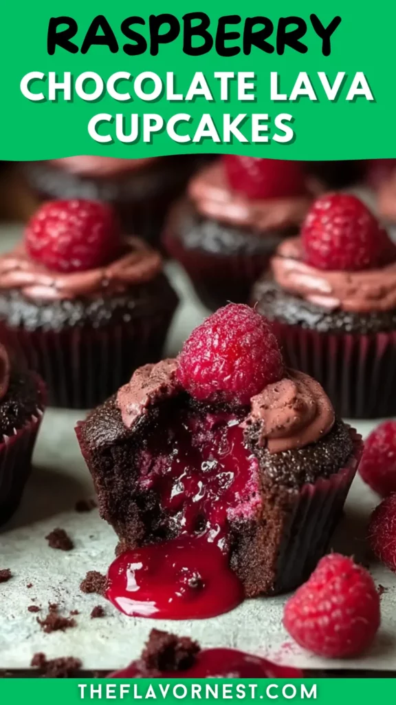 Raspberry Chocolate Lava Cupcakes